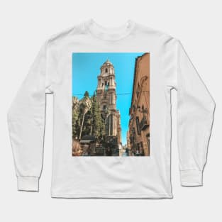 Malaga Church Tower and Palms Long Sleeve T-Shirt